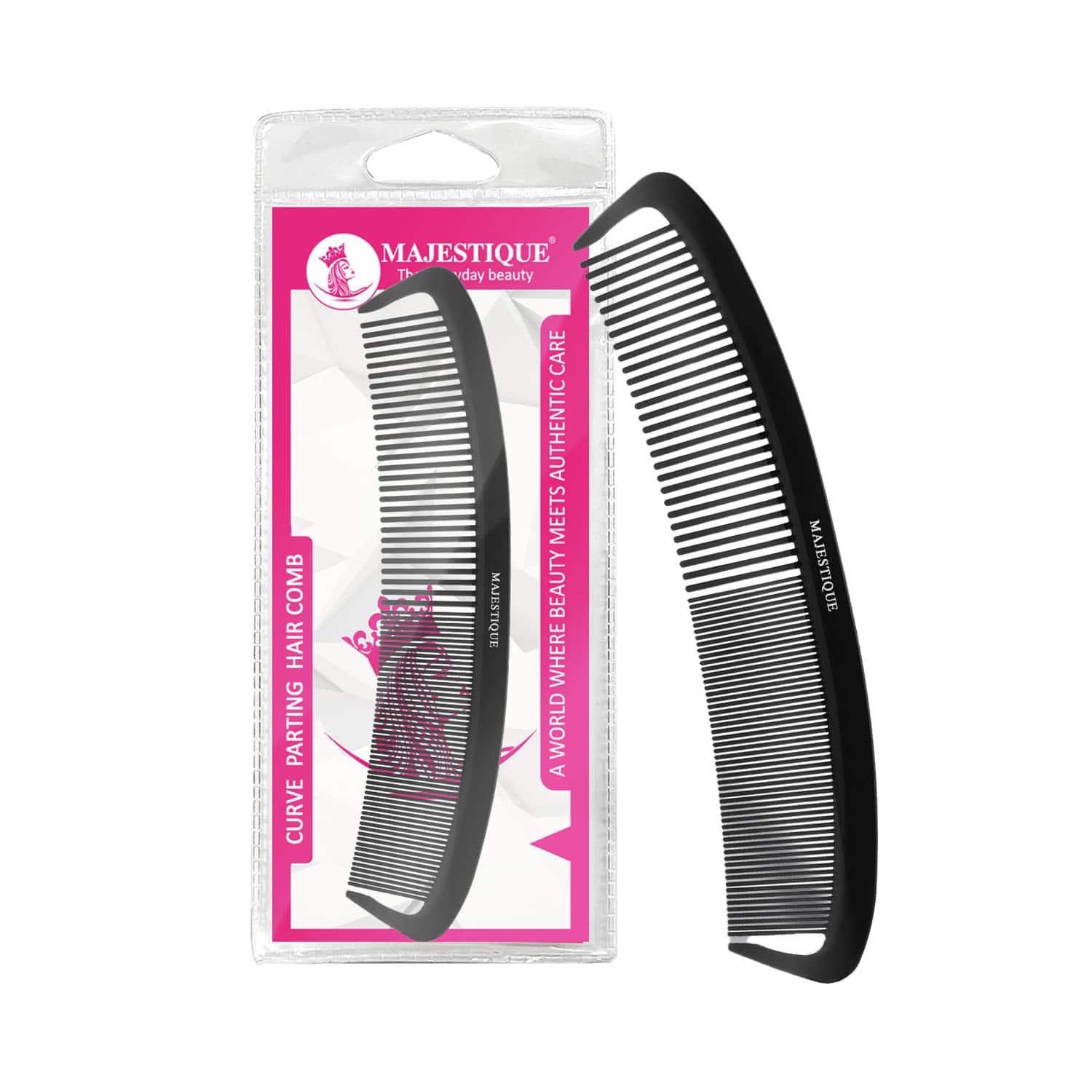 Majestique | Majestique Parting Hair Comb With Curve Handle (Color May Vary)