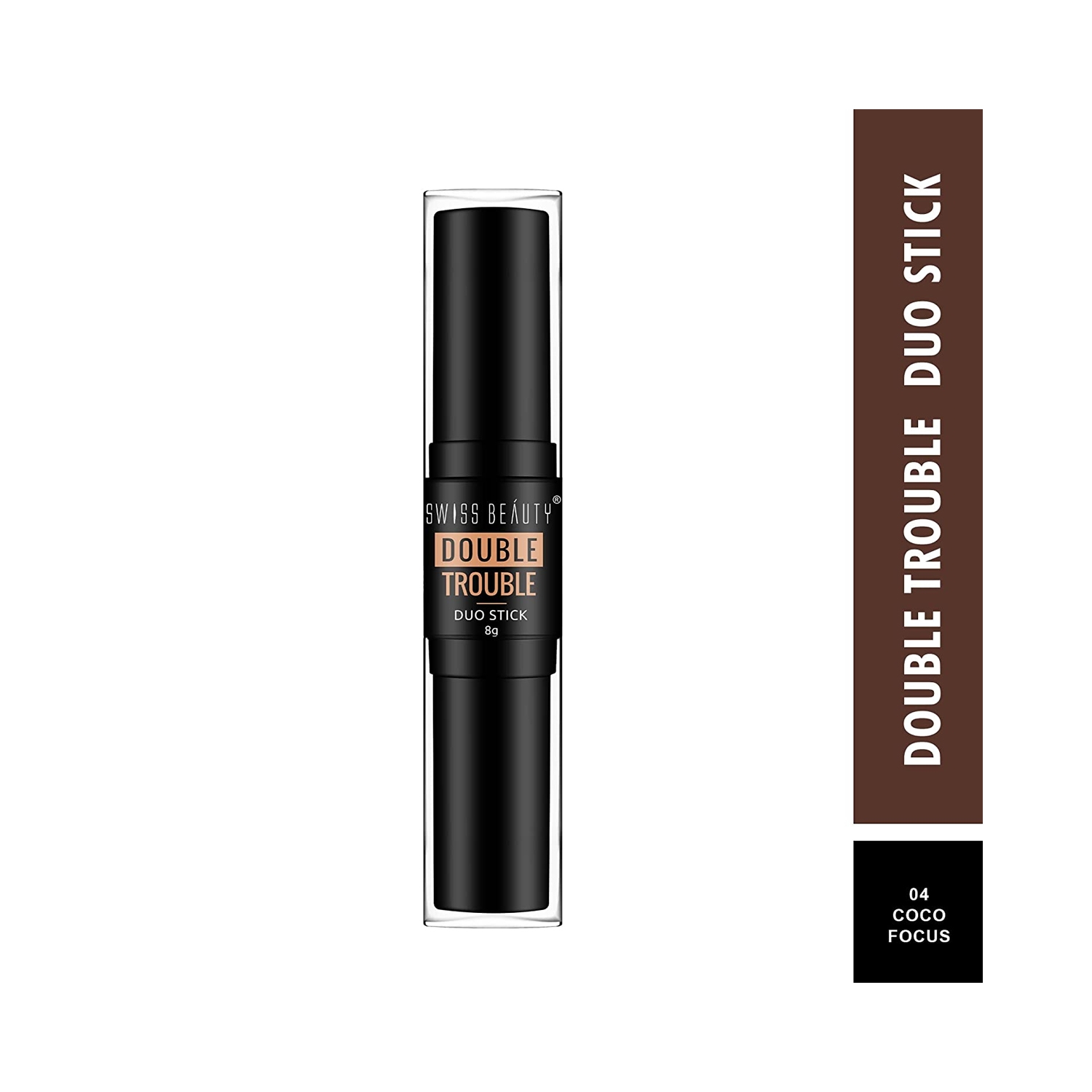 Swiss Beauty | Swiss Beauty Double Trouble Contour & Highlighter Stick - 04 Coco Focus (8g)