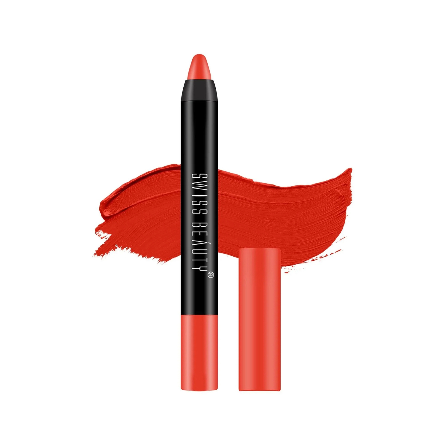 Swiss Beauty | Swiss Beauty Non Transfer Matte Crayon Lipstick - Orange Red (3.5g)