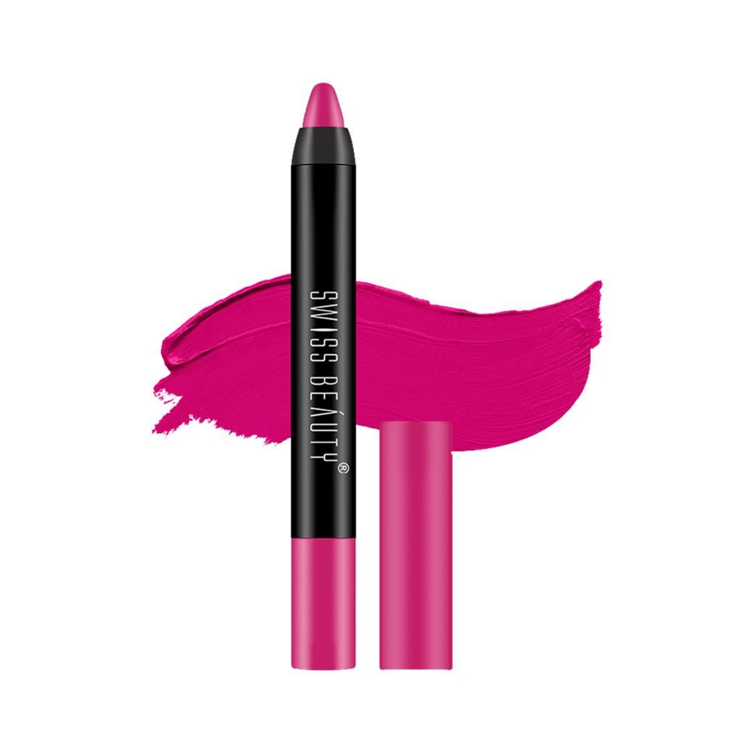 Swiss Beauty | Swiss Beauty Non Transfer Matte Crayon Lipstick - Fuchsia Pink (3.5g)