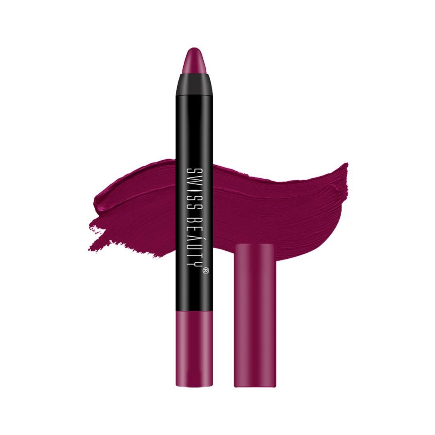 Swiss Beauty Non Transfer Matte Crayon Lipstick - Burgundy (3.5g)