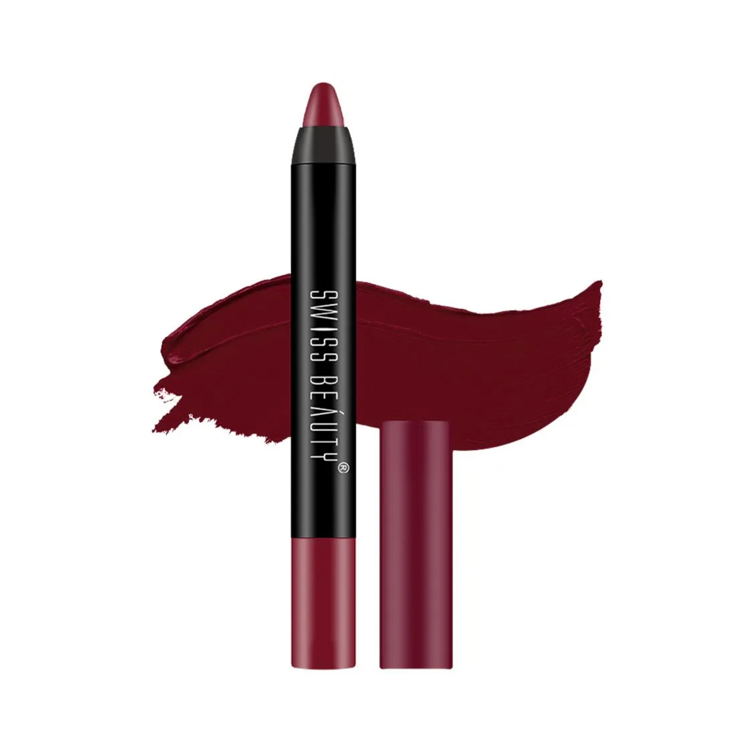 Swiss Beauty Non Transfer Matte Crayon Lipstick - Dynamite Berry (3.5g)