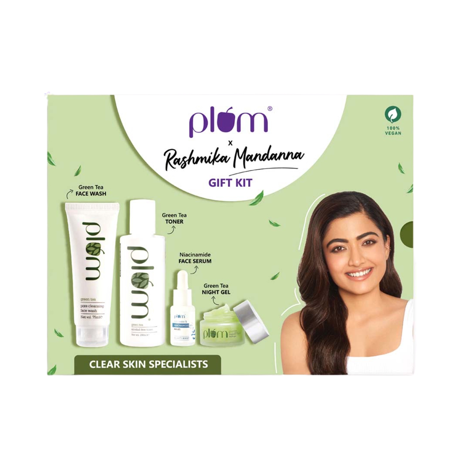 Plum | Plum Clear Skin Specialists Rashmika Mandanna Exclusive Gift Kit (4Pcs)