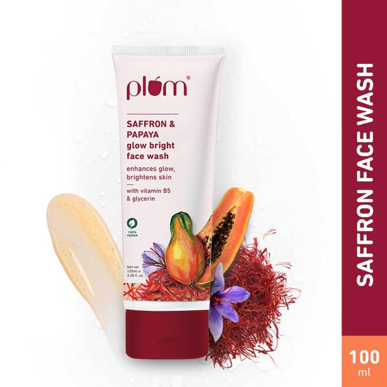 Plum | Plum Saffron & Papaya Glow Bright Face Wash (100ml)