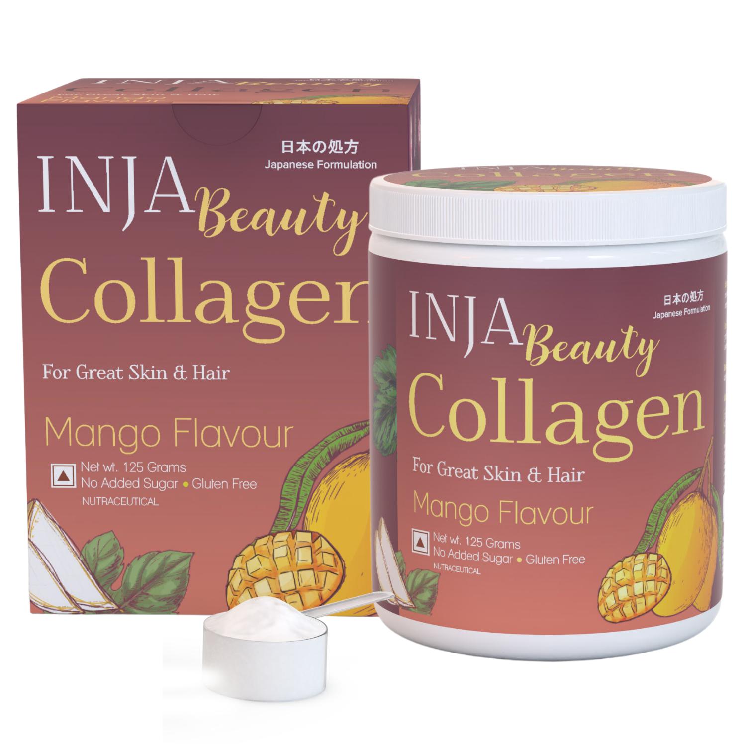 INJA | INJA Beauty Marine Collagen for Skin, Hair & Nails - Mango Flavour (125 g)