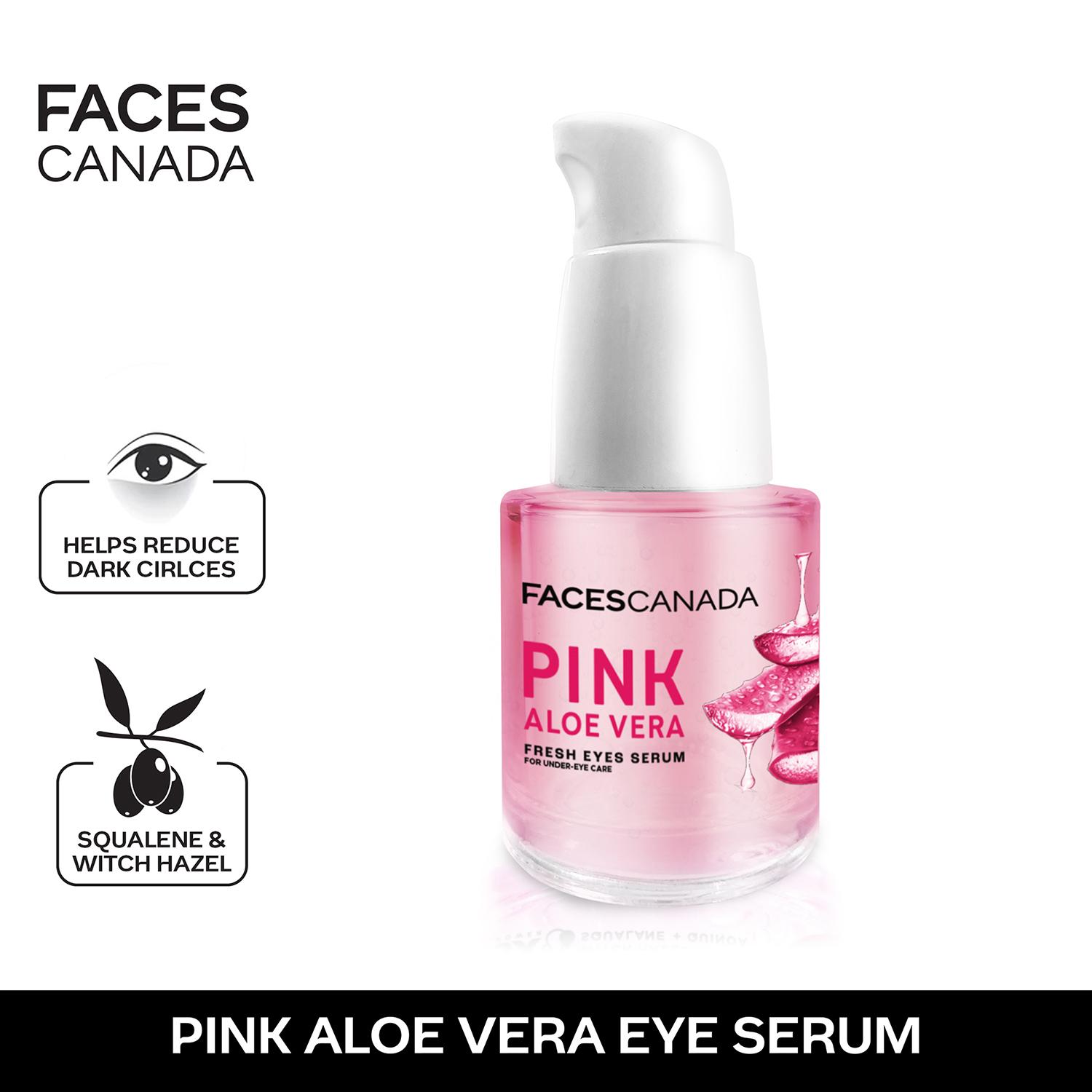 Faces Canada | Faces Canada Pink Aloe Vera Fresh Eyes Serum For Under-Eye Care, Reduces Puffy Eyes (15 ml)
