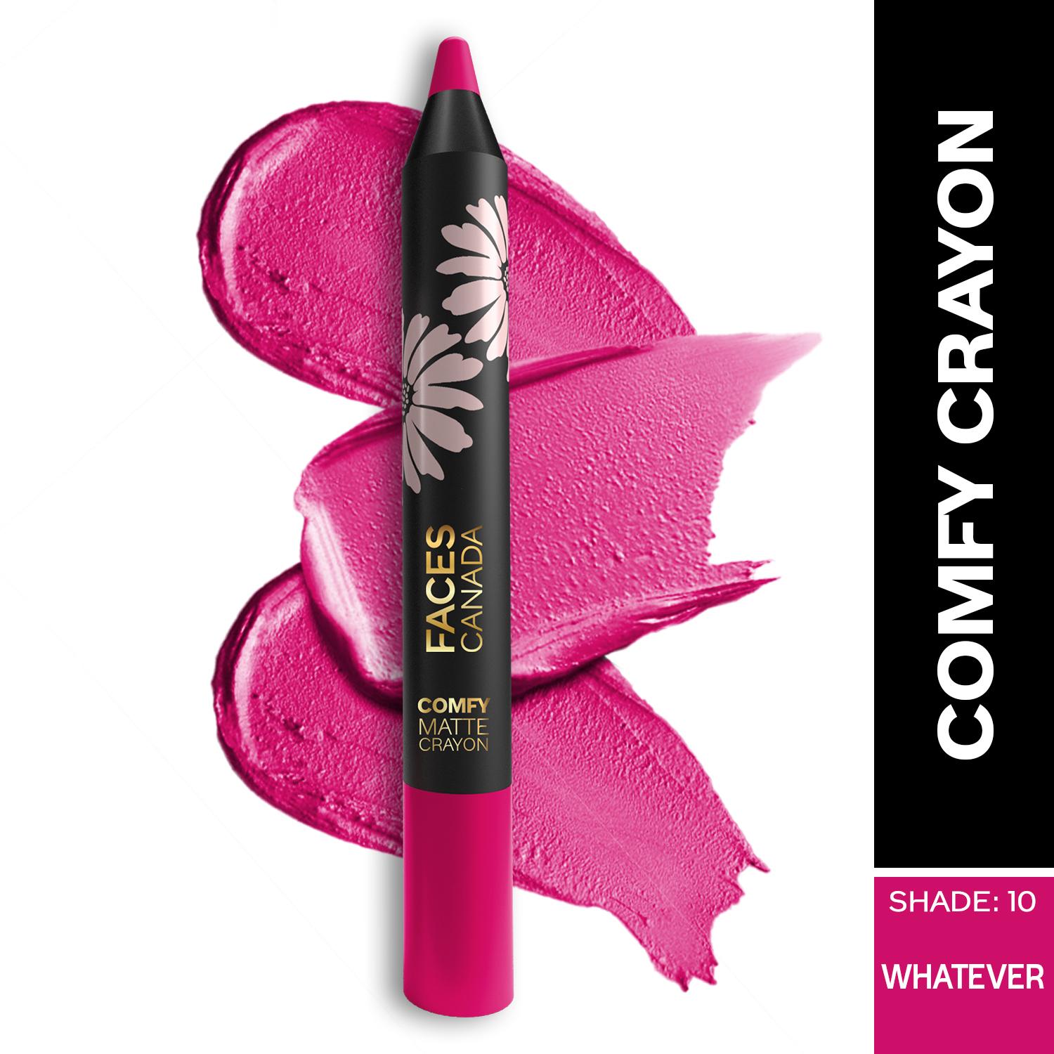 Faces Canada | Faces Canada Comfy Matte Lip Crayon - Whatever 10, 8HR Long Stay, No Dryness (2.8 g)