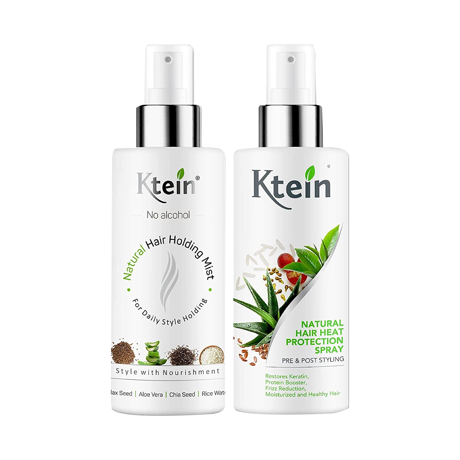 Ktein | Ktein 100% Plant Base Natural Hair Heat Protection Spray And Natural Hair Holding Spray - (2Pcs)