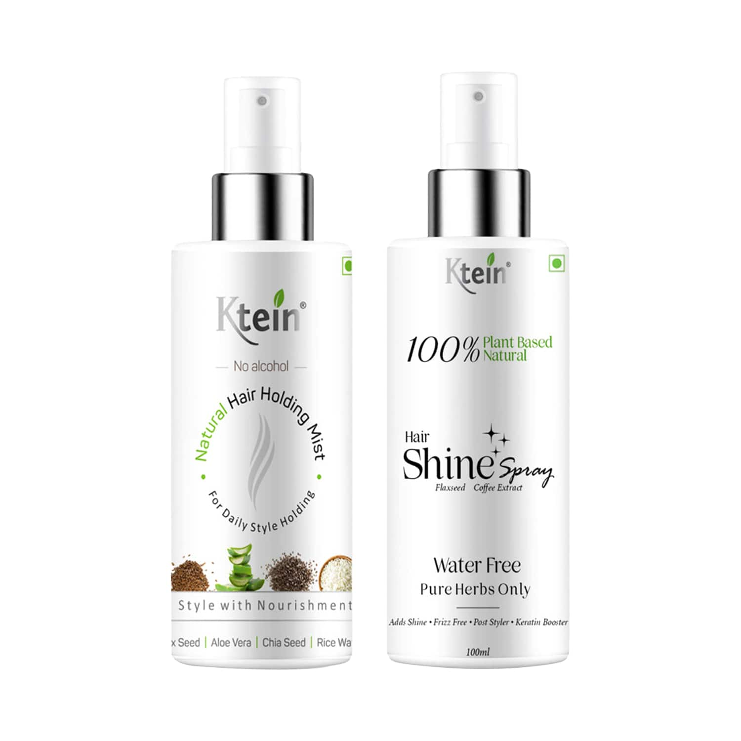 Ktein | Ktein Natural Hair Holding Spray And 100% Plant Base Natural Hair Shine Spray - (2Pcs)