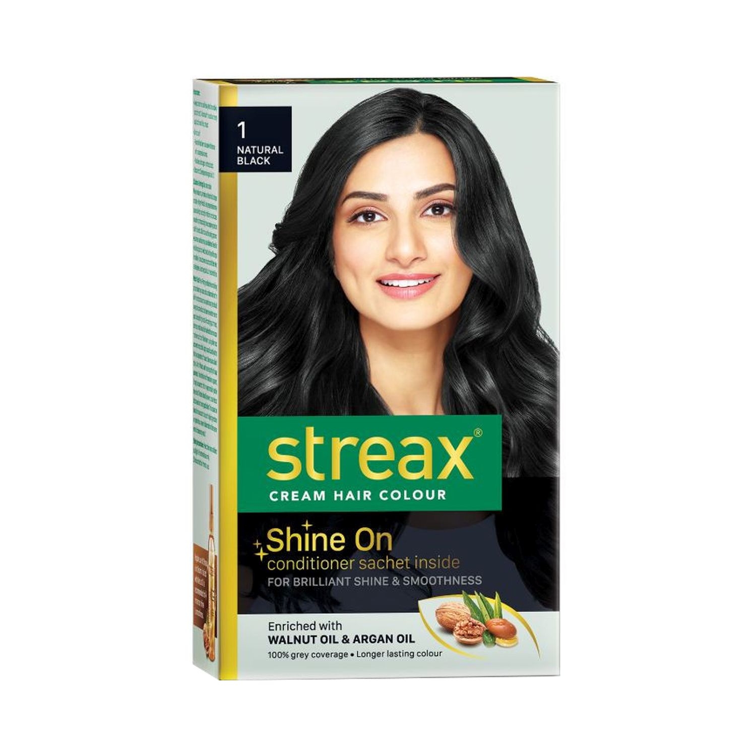 Streax | Streax Hair Colour - 1 Natural Black (70gm+50ml)