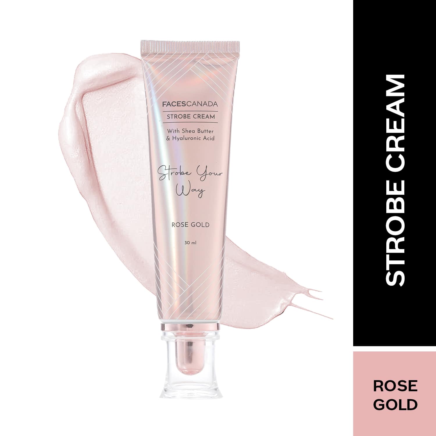 Faces Canada | Faces Canada Strobe Cream Primer + Highlighter + Moisturizer Radiant Skin - Rose Gold (30 g)