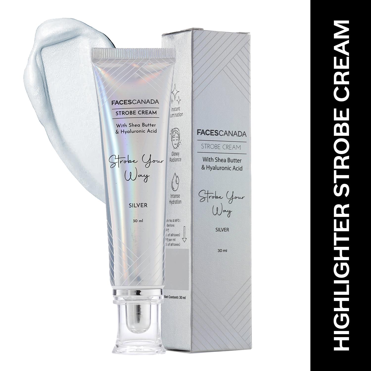 Faces Canada | Faces Canada Strobe Cream, Shea Butter & Hyaluronic Acid,Flawless Radiant Skin - Silver (30 g)