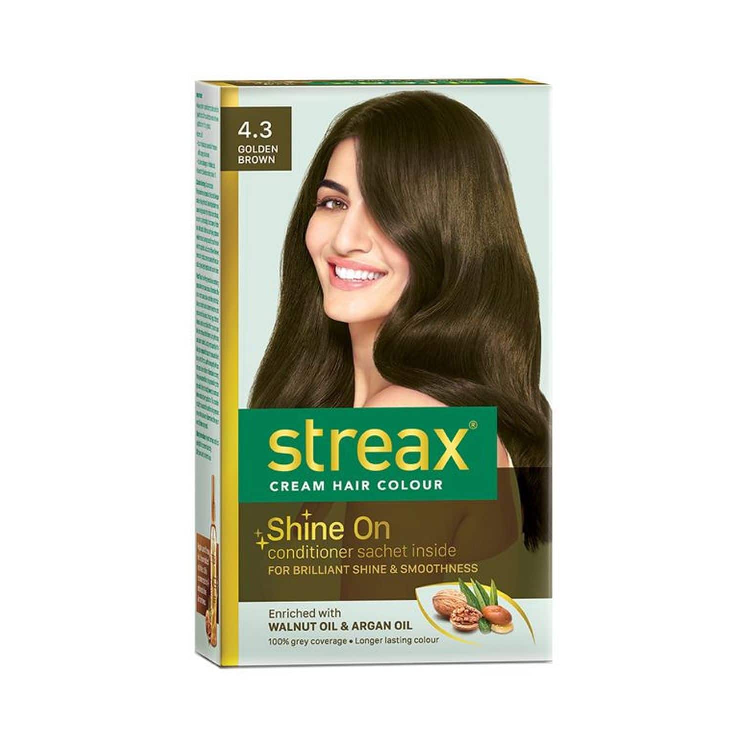 Streax | Streax Hair Colour - 4.3 Golden Brown (70 gm + 50 ml)