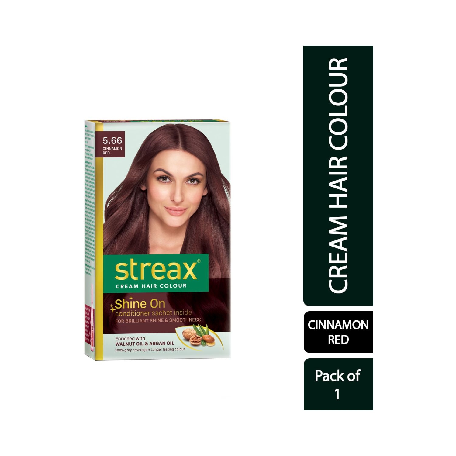 Streax Hair Colour - 5.66 Cinnamon Red (35gm+25ml)