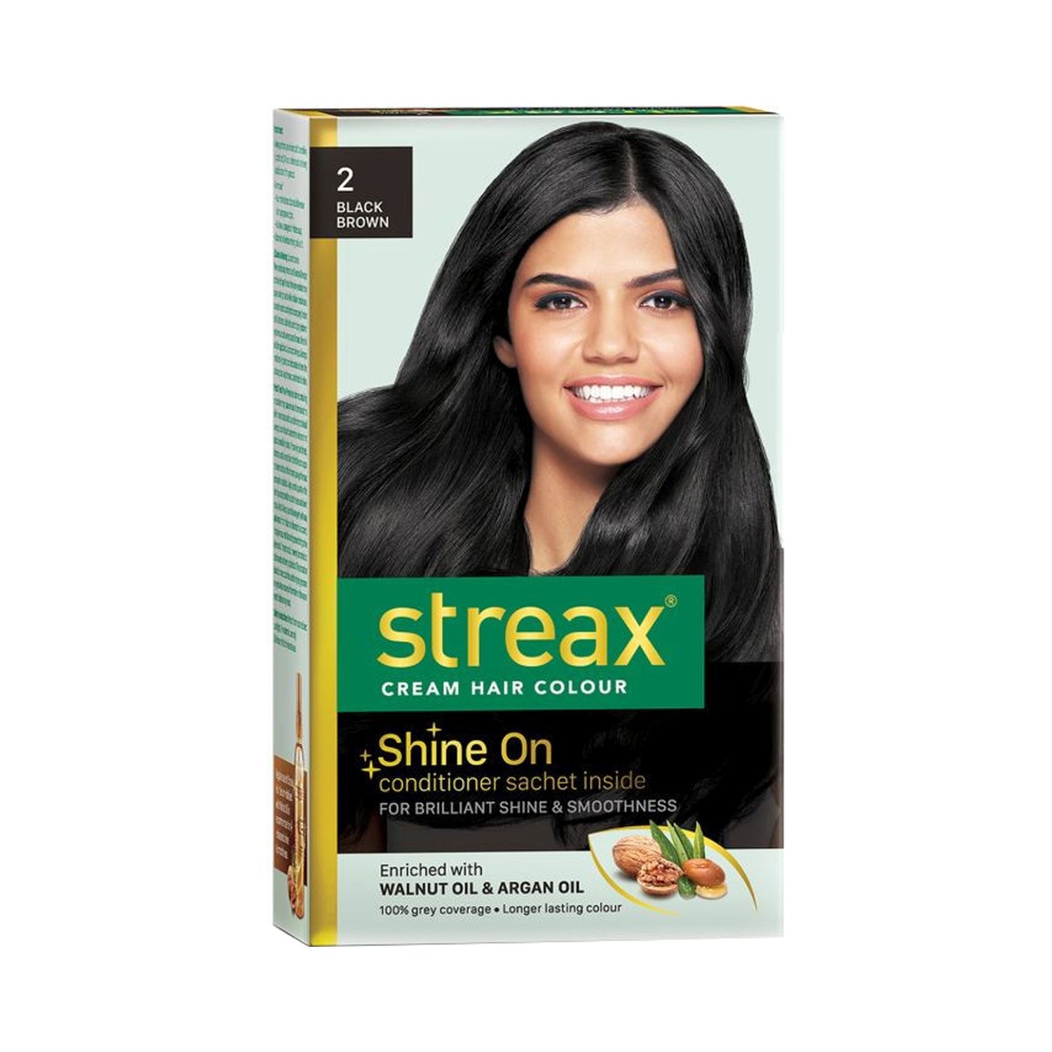 Streax Hair Colour - 2 Black Brown (70gm+50ml)