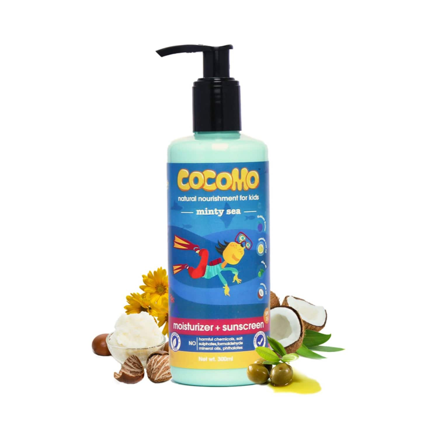 Cocomo | Cocomo Natural Minty Sea Kids Moisturizer + Sunscreen Lotion SPF 15 (300ml)