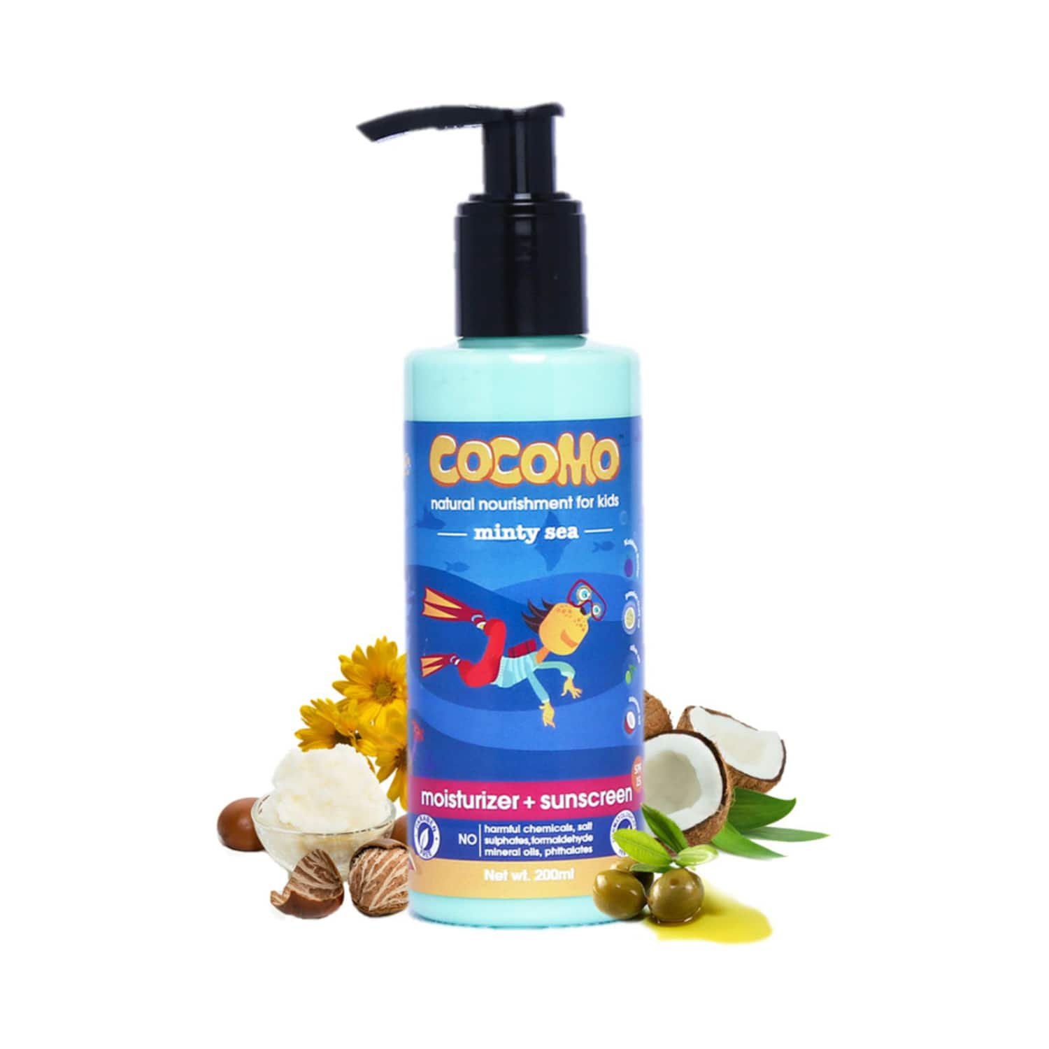 Cocomo | Cocomo Natural Minty Sea Kids Moisturizer + Sunscreen Lotion SPF 15 (200ml)