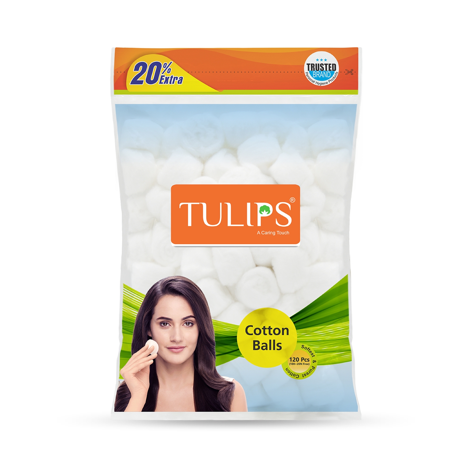 Tulips | Tulips Cotton White Balls With Bag (120Pcs)