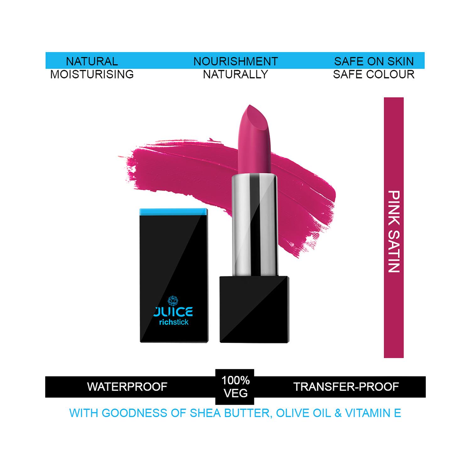 JUICE | JUICE Richstick Lipstick - M-3 Pink Satin (4g)