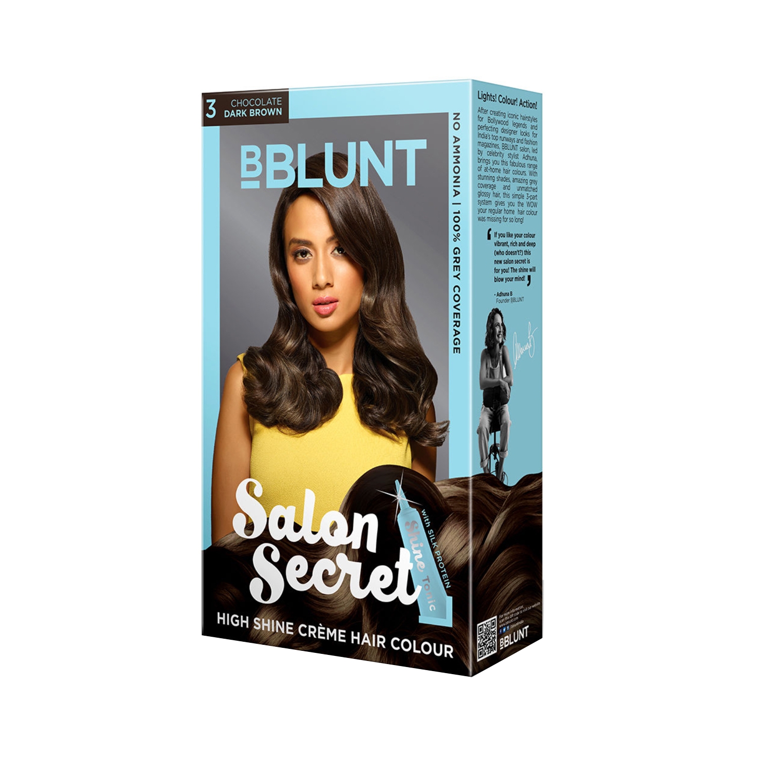 BBlunt | BBlunt Salon Secret High Shine Cream Hair Color - 03 Chocolate Dark Brown (100g+8ml)