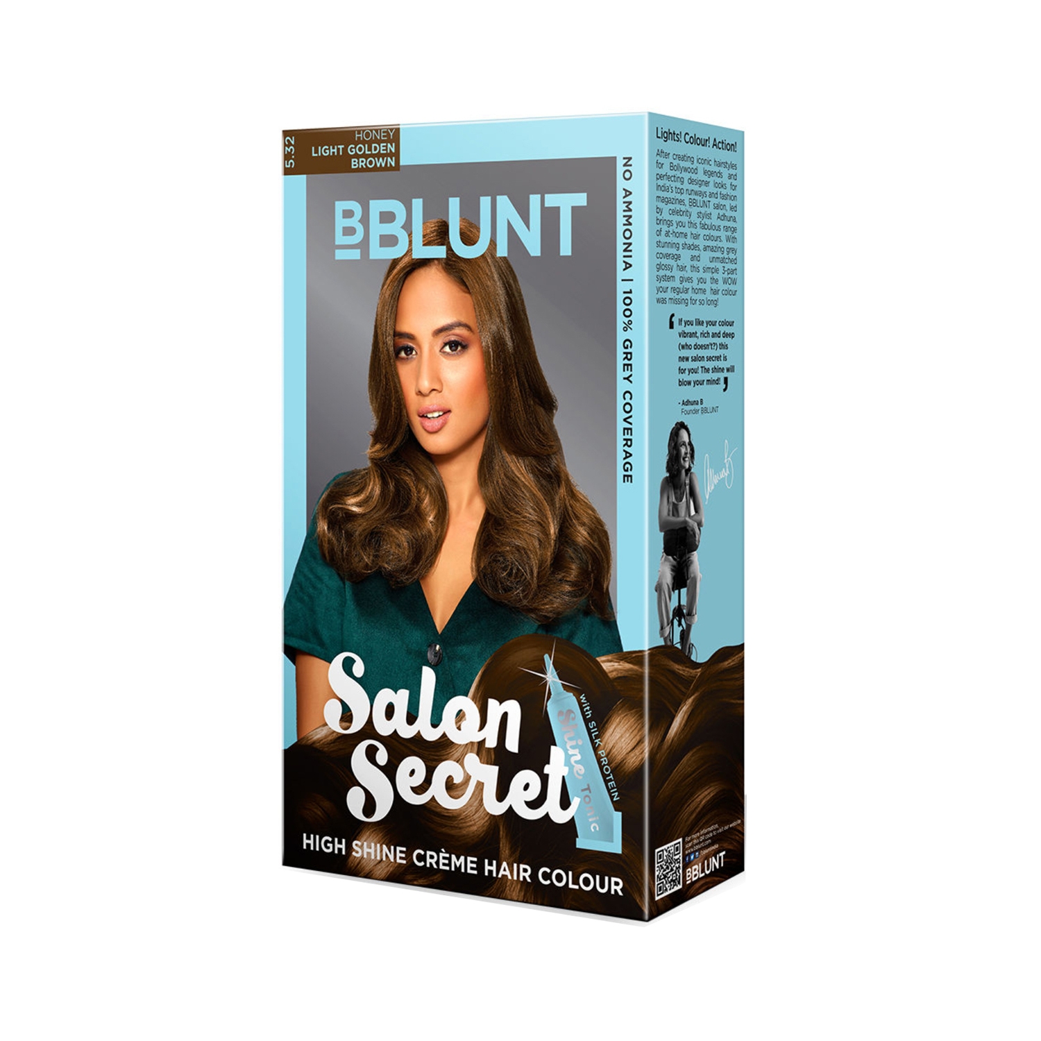 BBlunt | BBlunt Salon Secret High Shine Cream Hair Color - 5.32 Honey Light Golden Brown (100g+8ml)