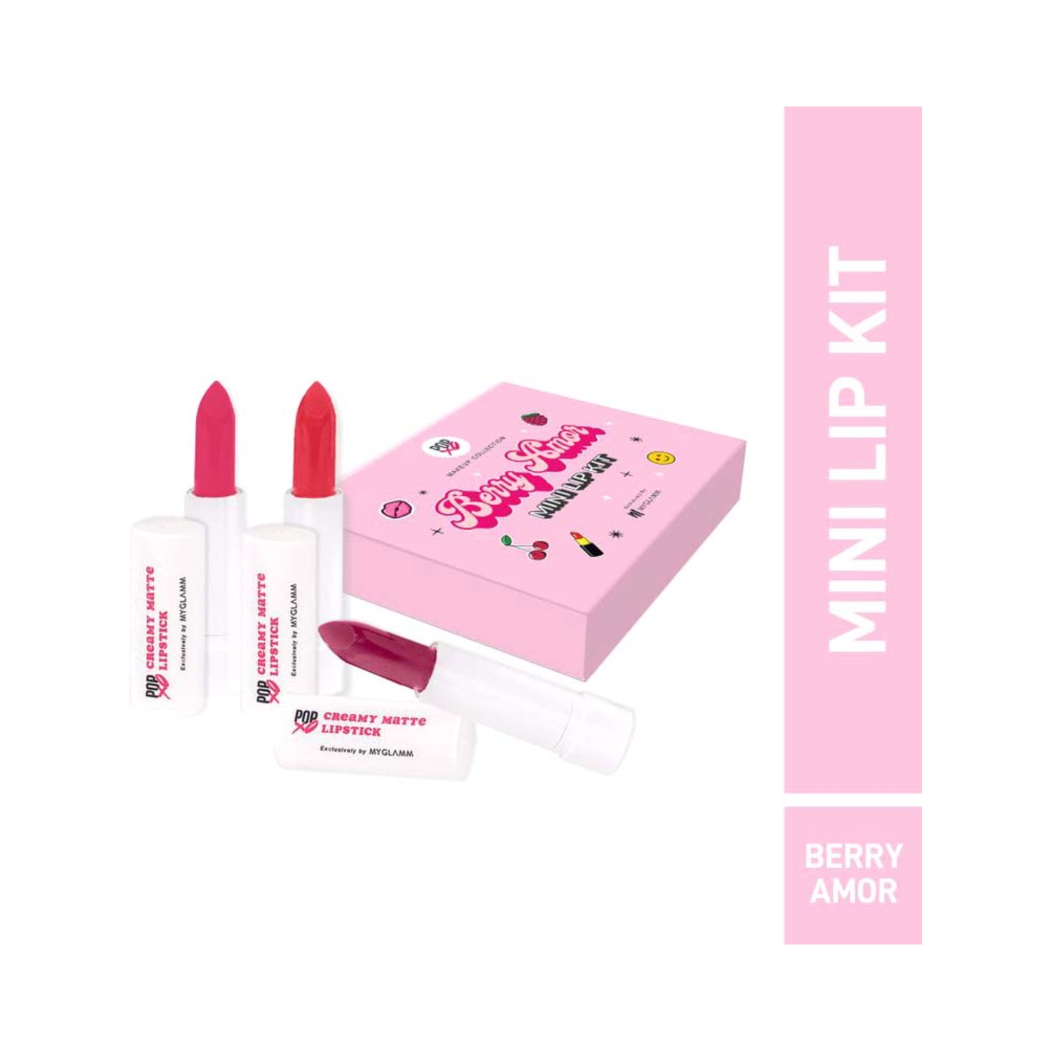 MyGlamm | MyGlamm Popxo Makeup Mini Lip Kit - Berry Amor (3Pcs)