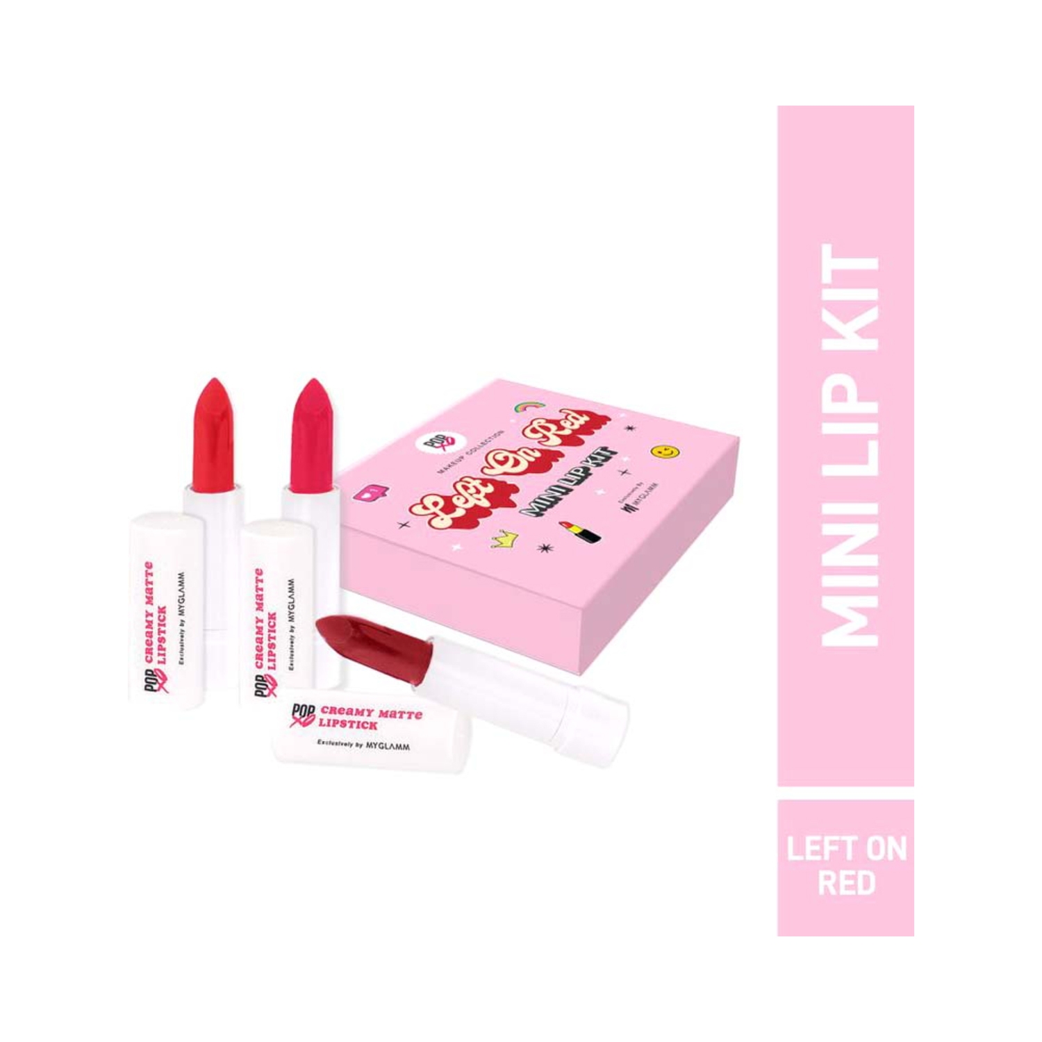 MyGlamm Popxo Makeup Mini Lip Kit - Left On Red (3Pcs)