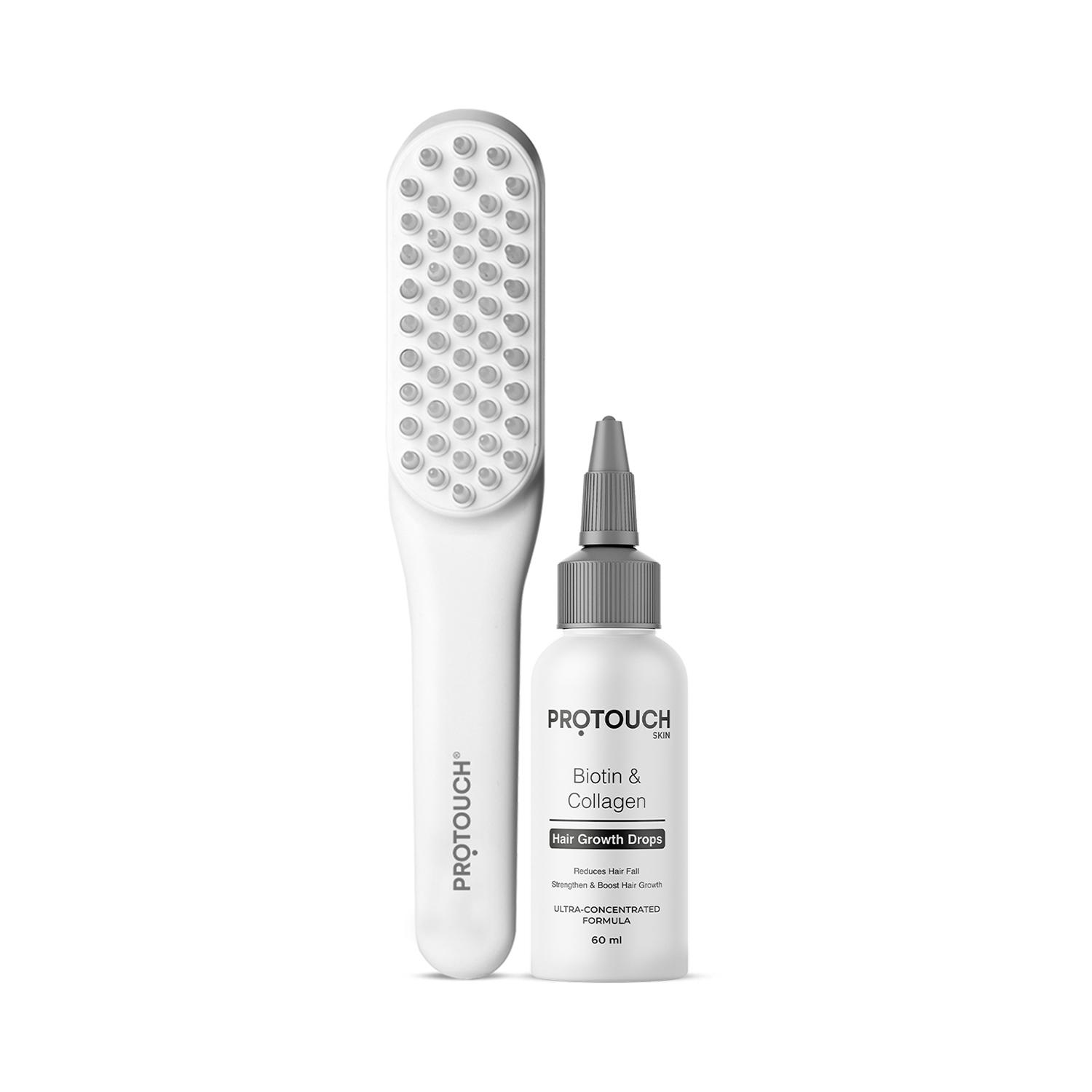 Protouch | Protouch Complete Hair Growth Combo - LED Therapy Comb, Head Massager, Biotin Collagen Hair Serum