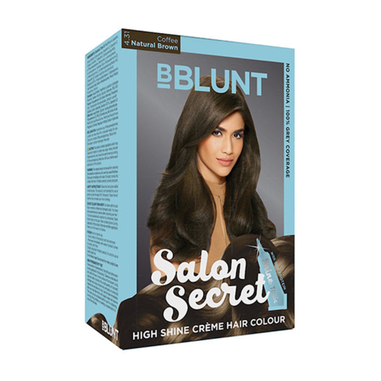 BBlunt | BBlunt Salon Secret High Shine Cream Hair Color - 4.31 Coffee Natural Brown (100g+8ml)