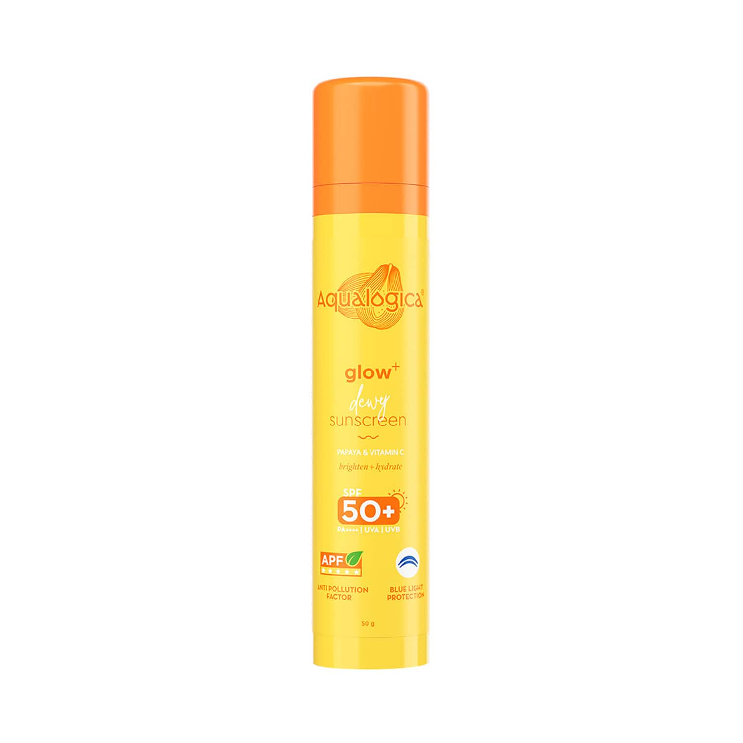 Aqualogica | Aqualogica Glow+ Dewy Lightweight Sunscreen Gel SPF 50+ PA++++ with Papaya & Vitamin C (50 g)