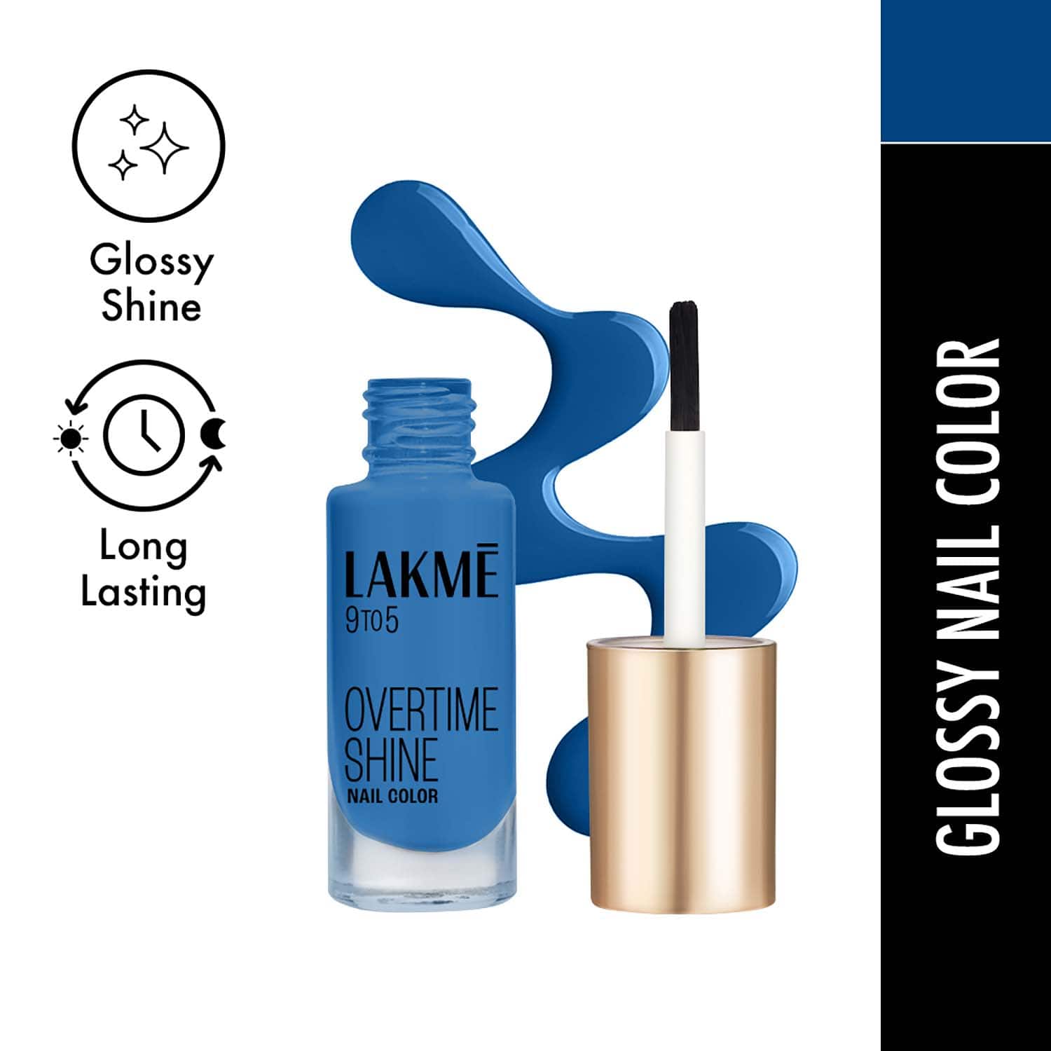 Lakme | Lakme 9 to 5 Primer + Gloss Nail Colour - Blue Ocean (6 ml)