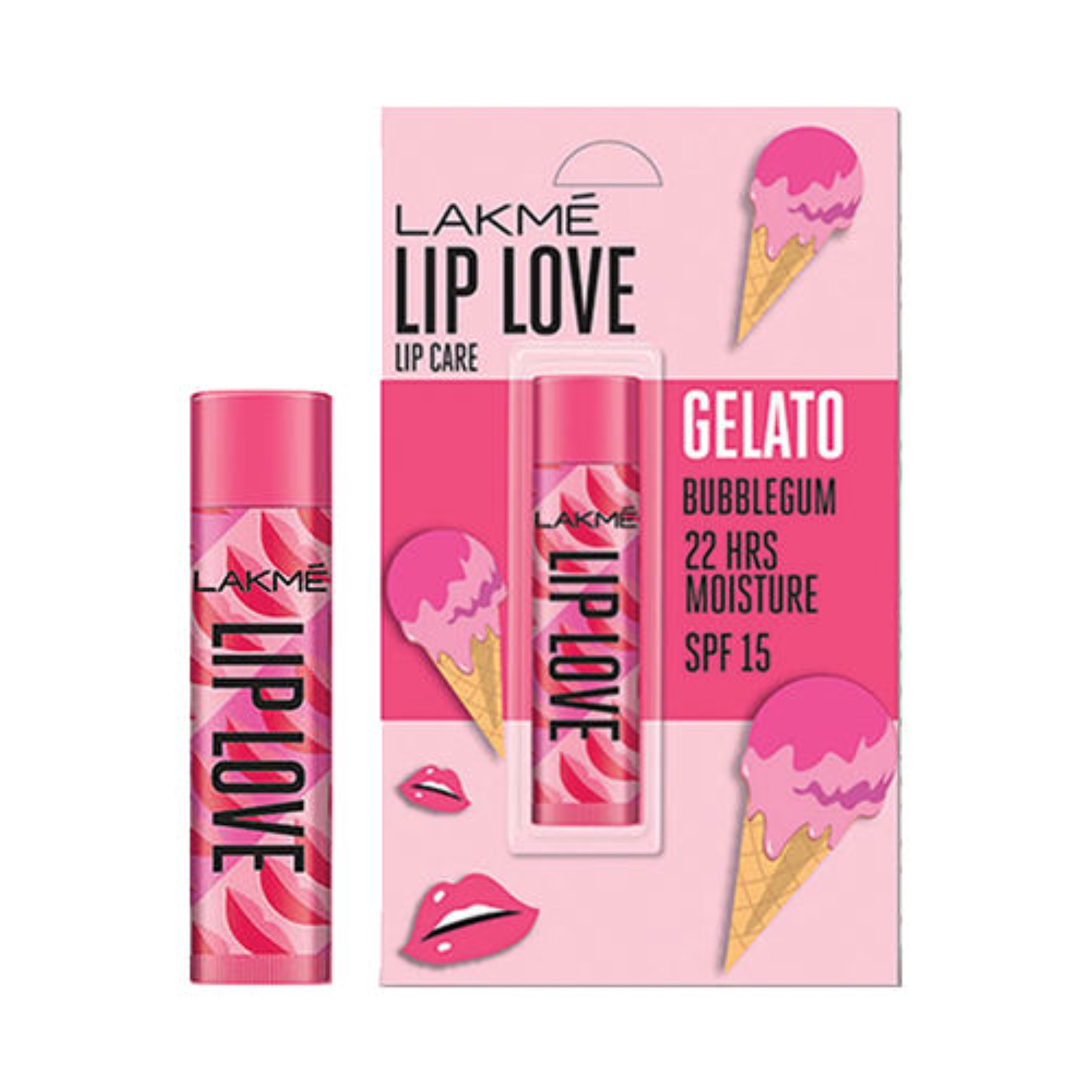 Lakme | Lakme Lip Love Gelato Chapstick Lip Balm - Bubblegum (4.5g)