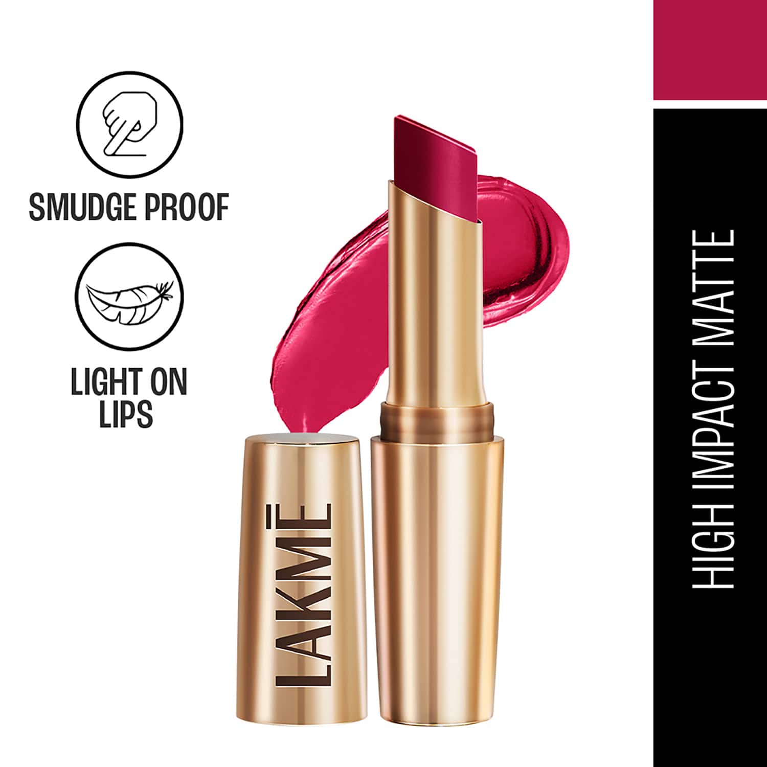 Lakme | Lakme 9to5 Powerplay Priming Matte Lipstick Lasts 16hrs - Rose Day(3.6 g)