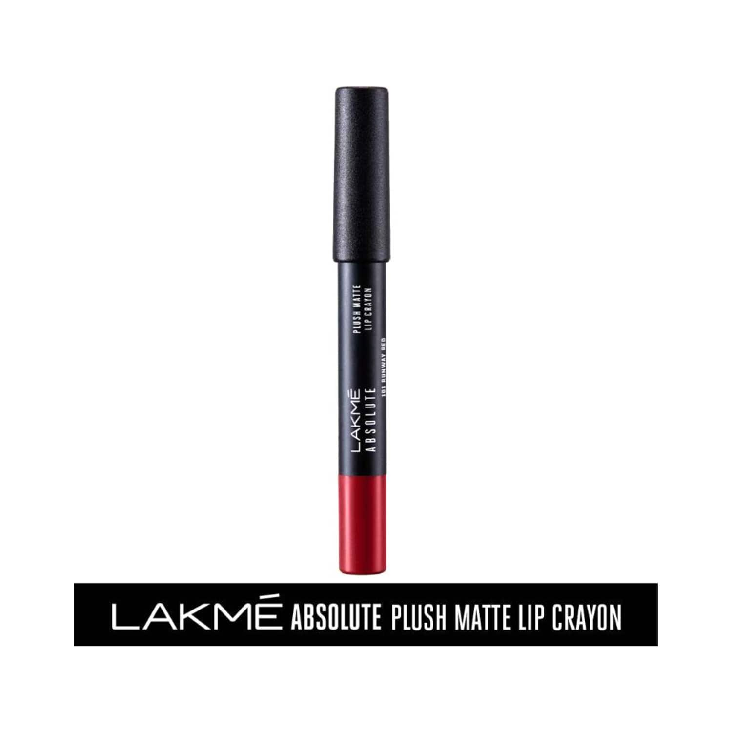 Lakme | Lakme Absolute Plush Matte Lip Crayon - 101 Runway Red (2.8g)