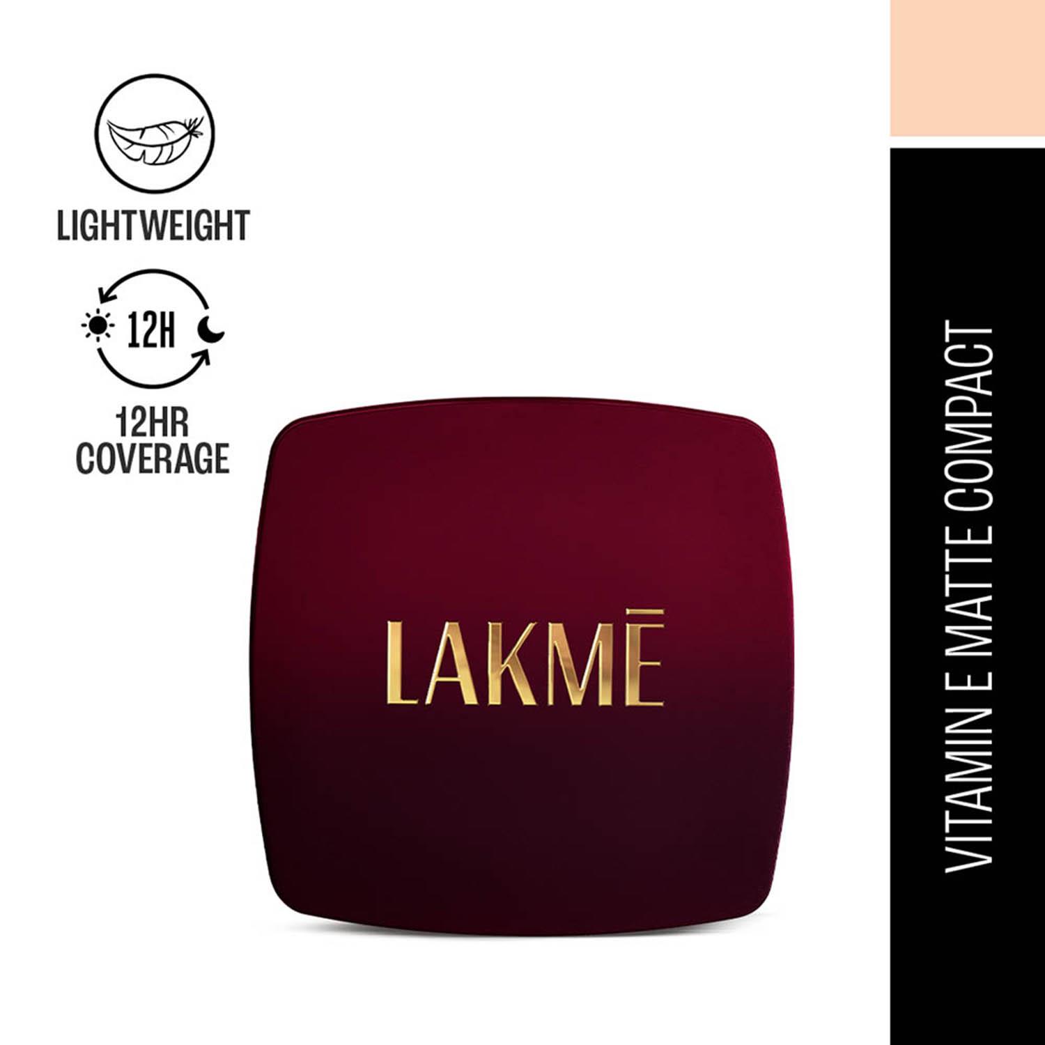 Lakme | Lakme Forever Matte Compact Smooth Finish Lasts for 12 Hrs Even Toned Look Coral (9 g)