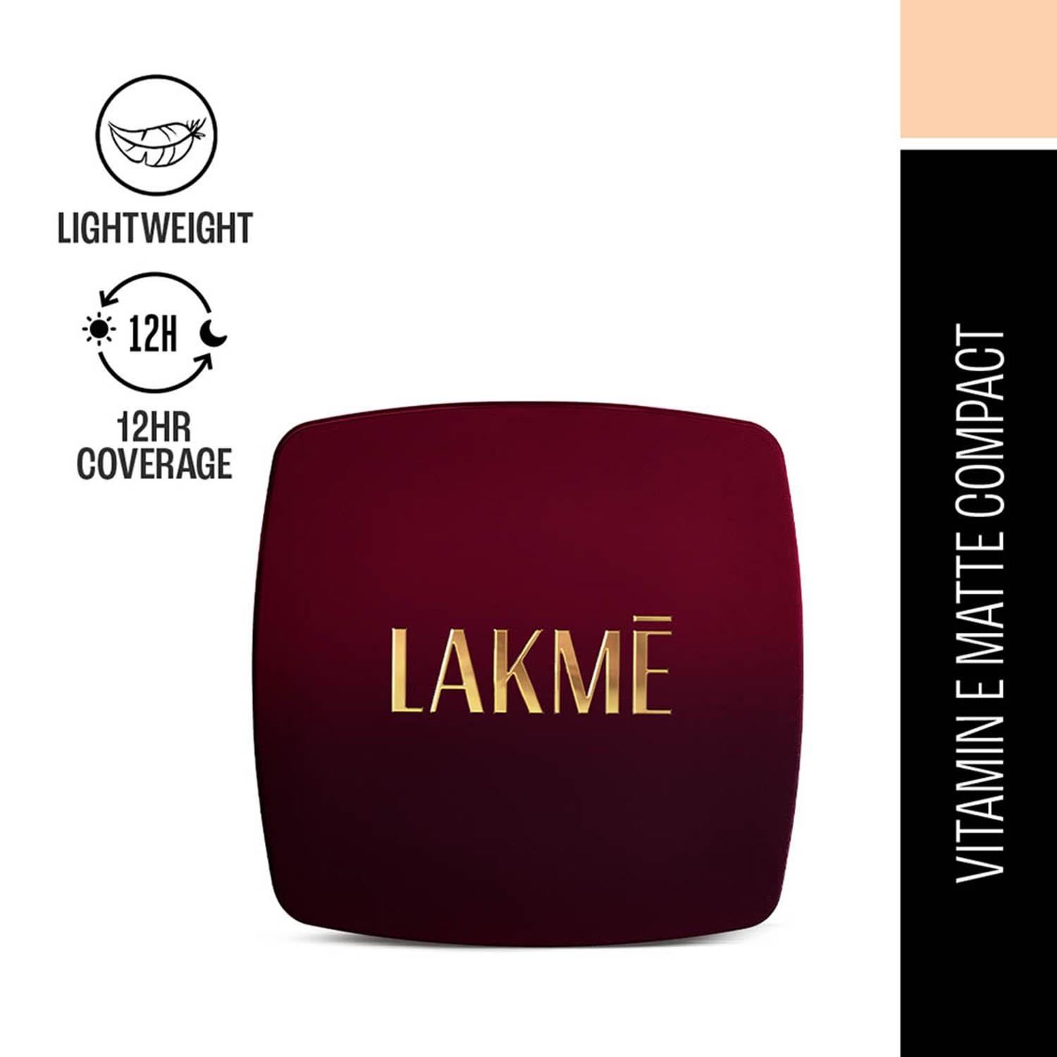 Lakme | Lakme Forever Matte Compact Smooth Finish Lasts for 12 Hrs Even Toned Look Marble (9 g)