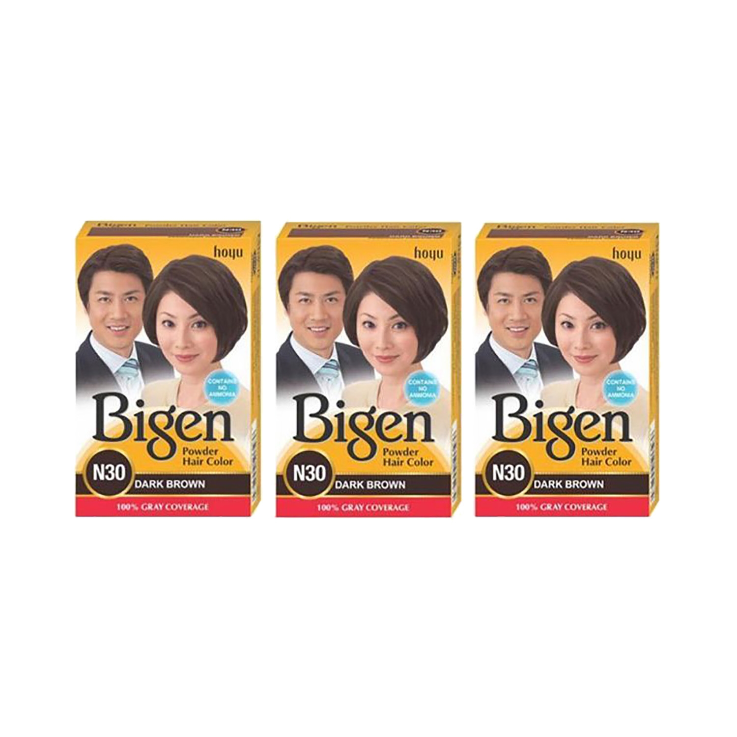 Bigen | Bigen Powder Hair Color - N30 Dark Brown (3Pcs)