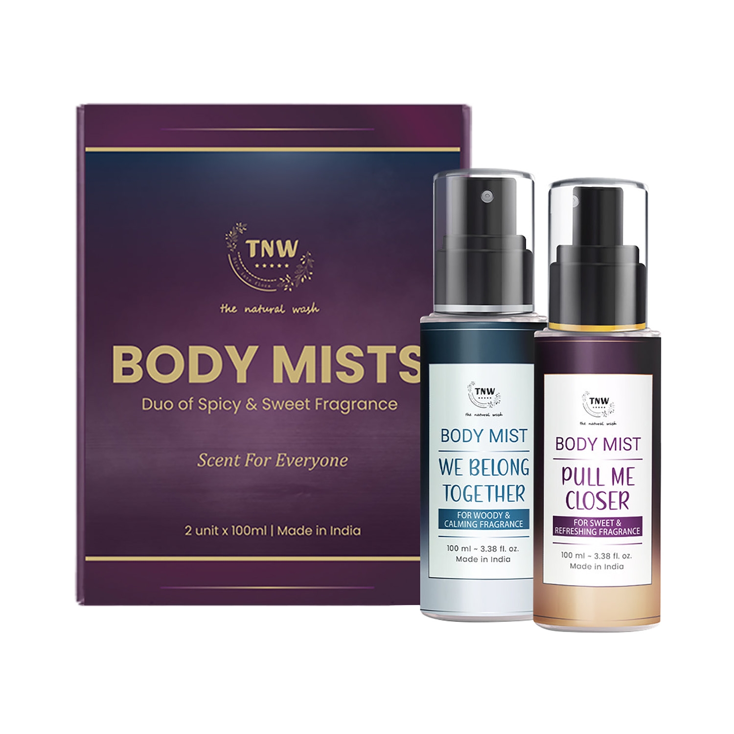 TNW The Natural Wash Body Mists Duo Of Sweet & Spicy Fragrance (200ml)
