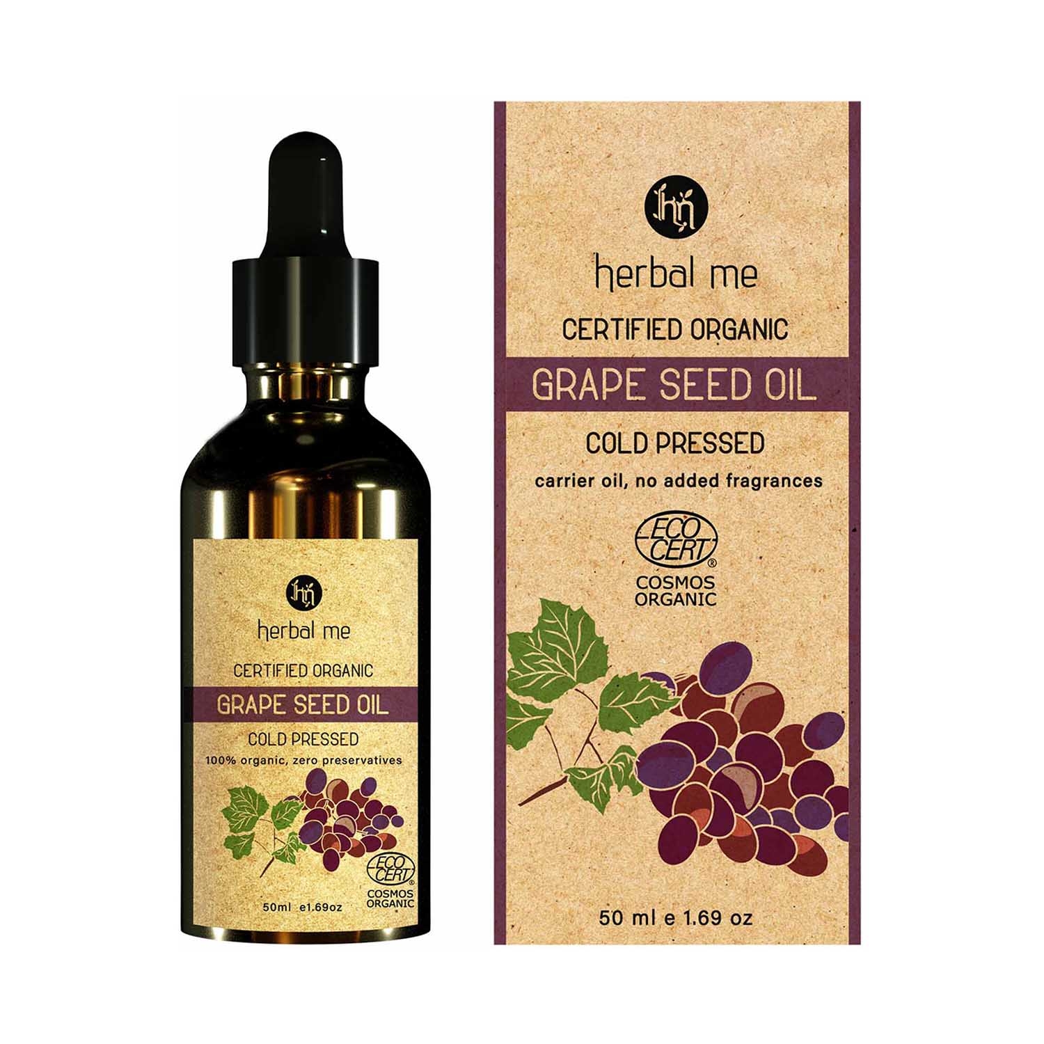 Herbal Me | Herbal Me 100% Organic Cold Pressed Grape Seed Oil (50ml)