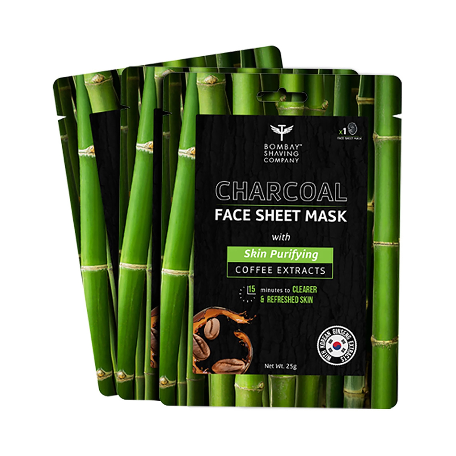 Bombay Shaving Company | Bombay Shaving Company Charcoal Face Sheet Mask (3Pcs)