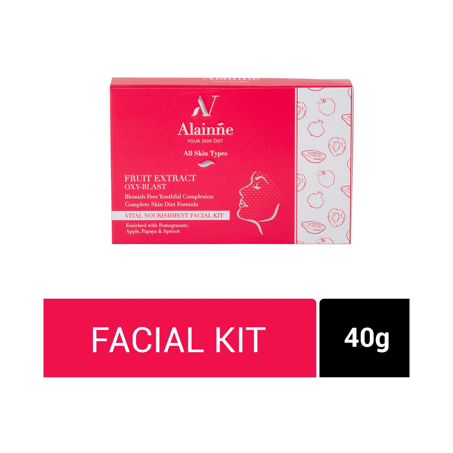 Alainne Fruit Extract Oxy Blast Facial Kit - (4Pcs)