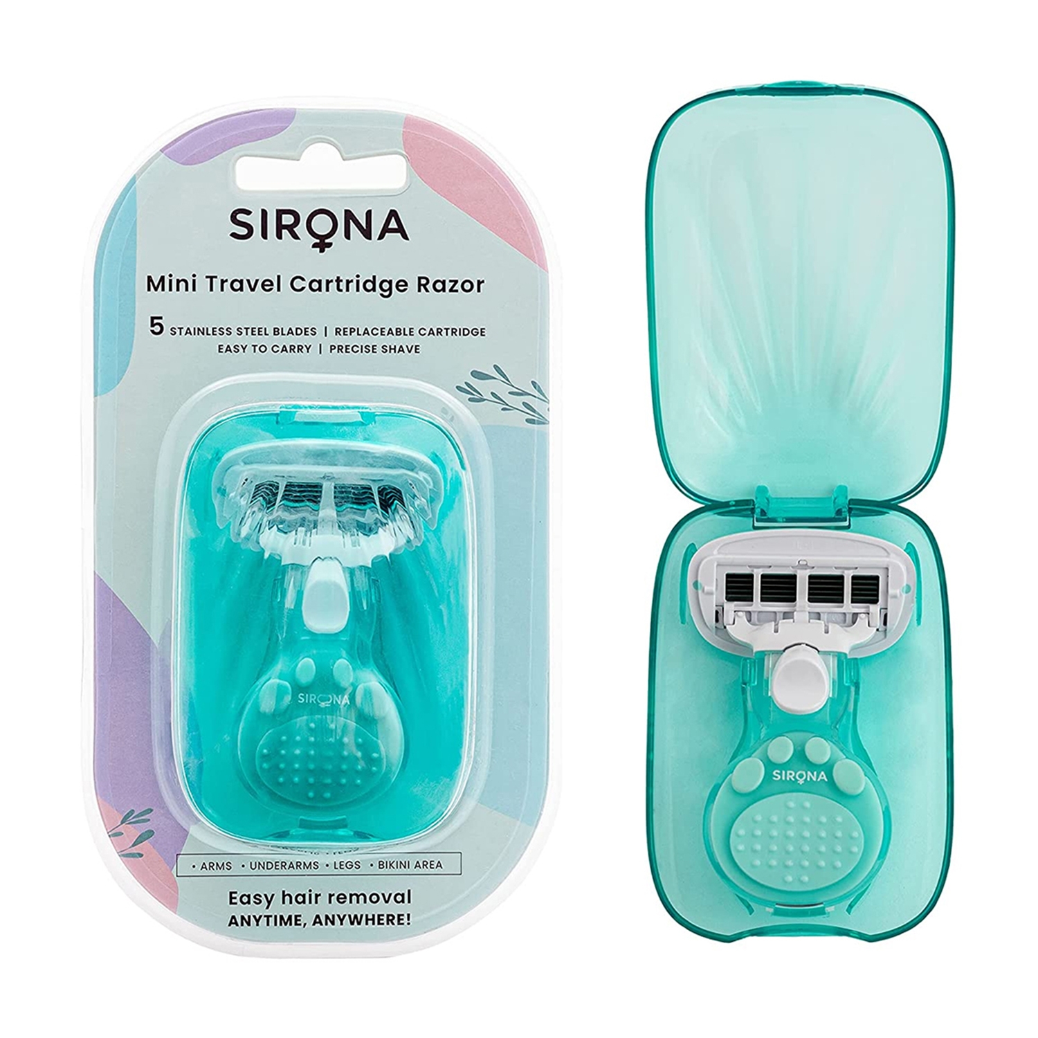 Sirona | Sirona 5 Blade Mini Travel Cartridge Hair Removal Razor (1Pc)