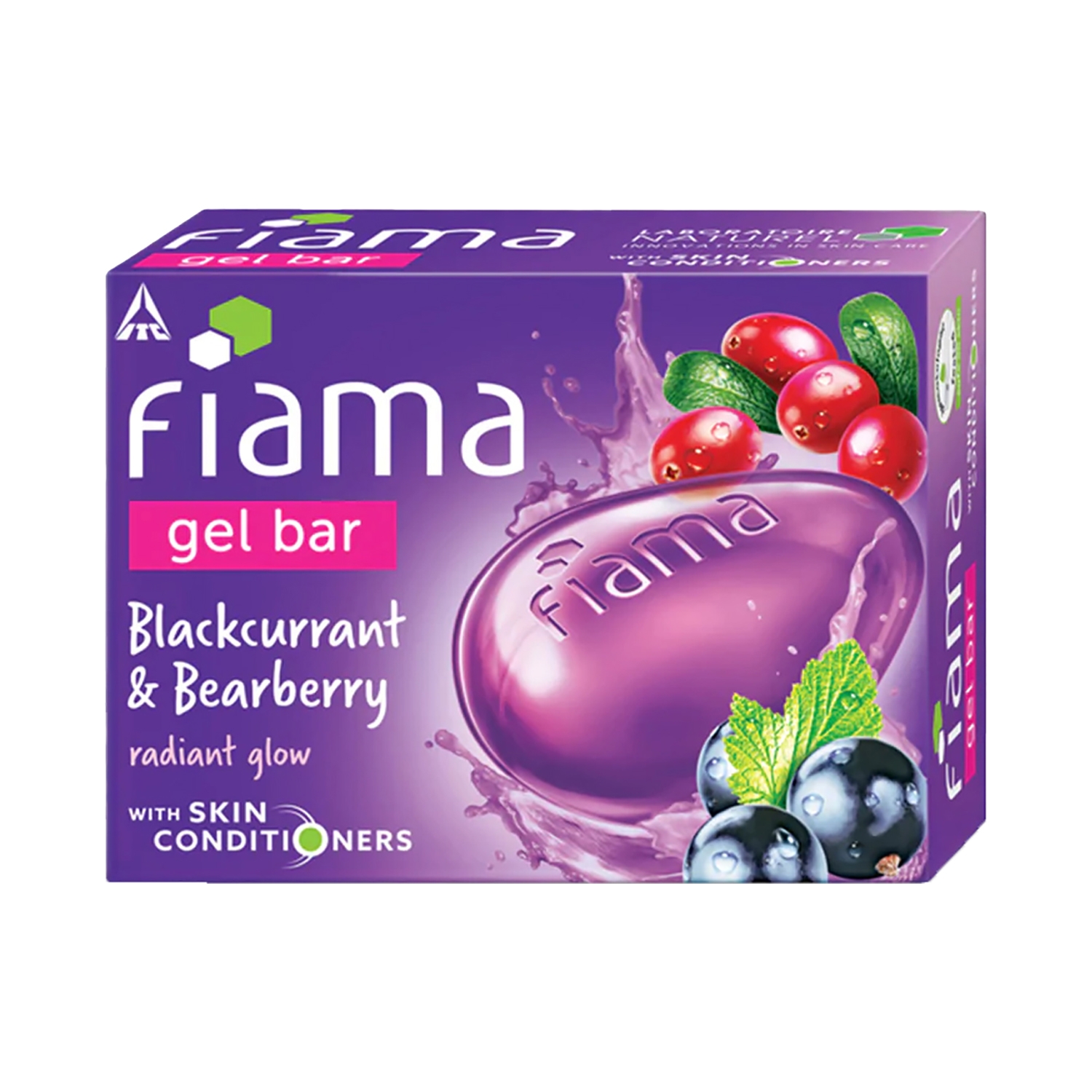 Fiama Blackcurrant and Bearberry Radiant Glow Gel Bar With Skin Conditioners (125g)