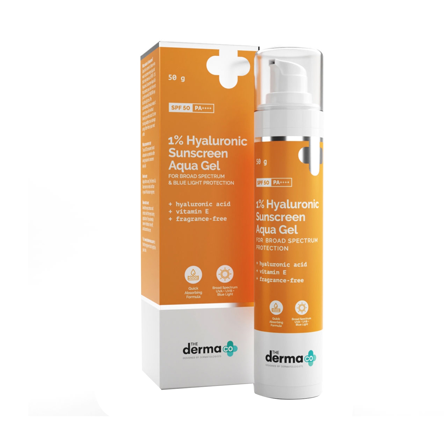The Derma Co | The Derma Co 1% Hyaluronic Sunscreen Aqua Gel SPF 50 Pa++ (50g)