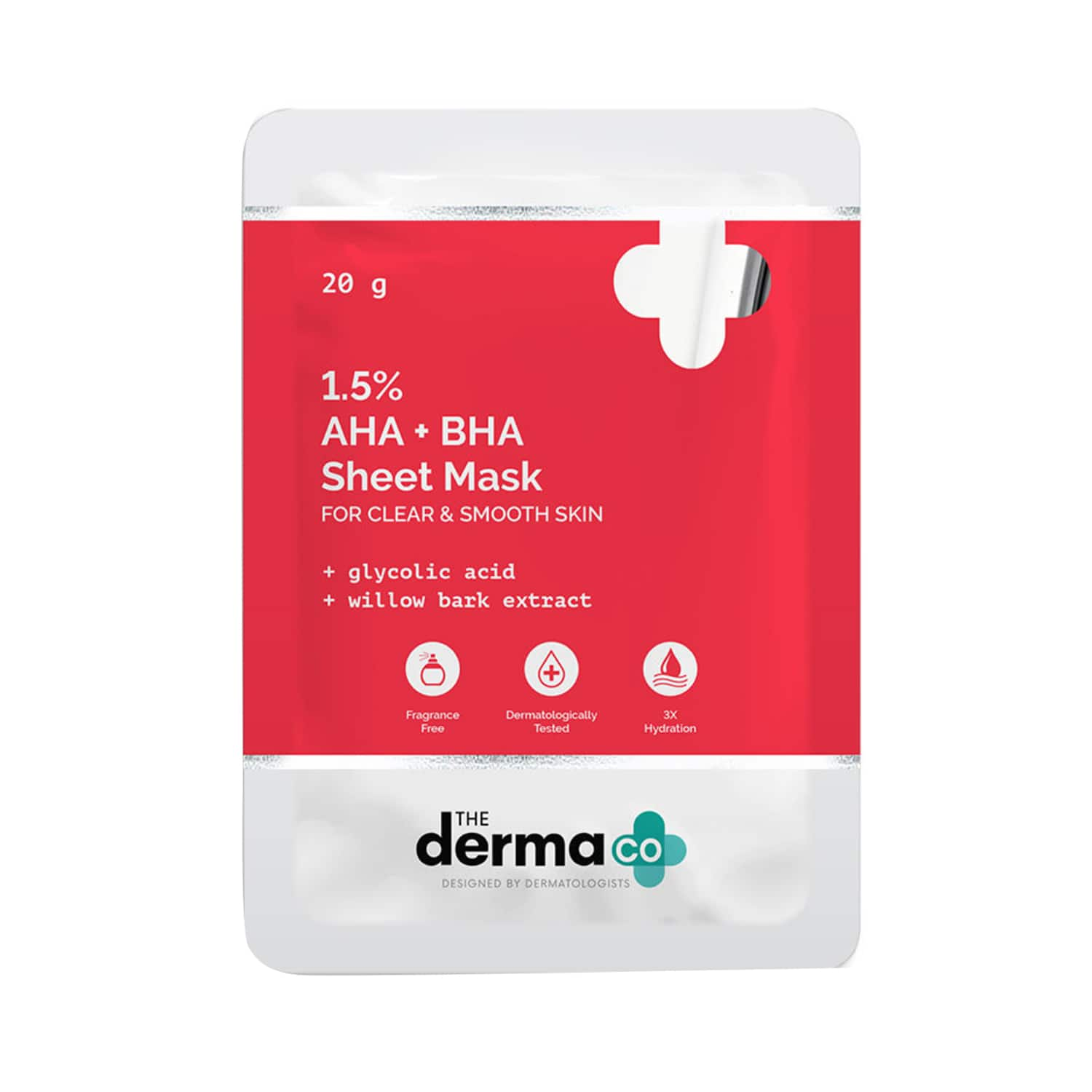 The Derma Co | The Derma Co 1.5% Aha + Bha Face Serum Sheet Mask (20g)