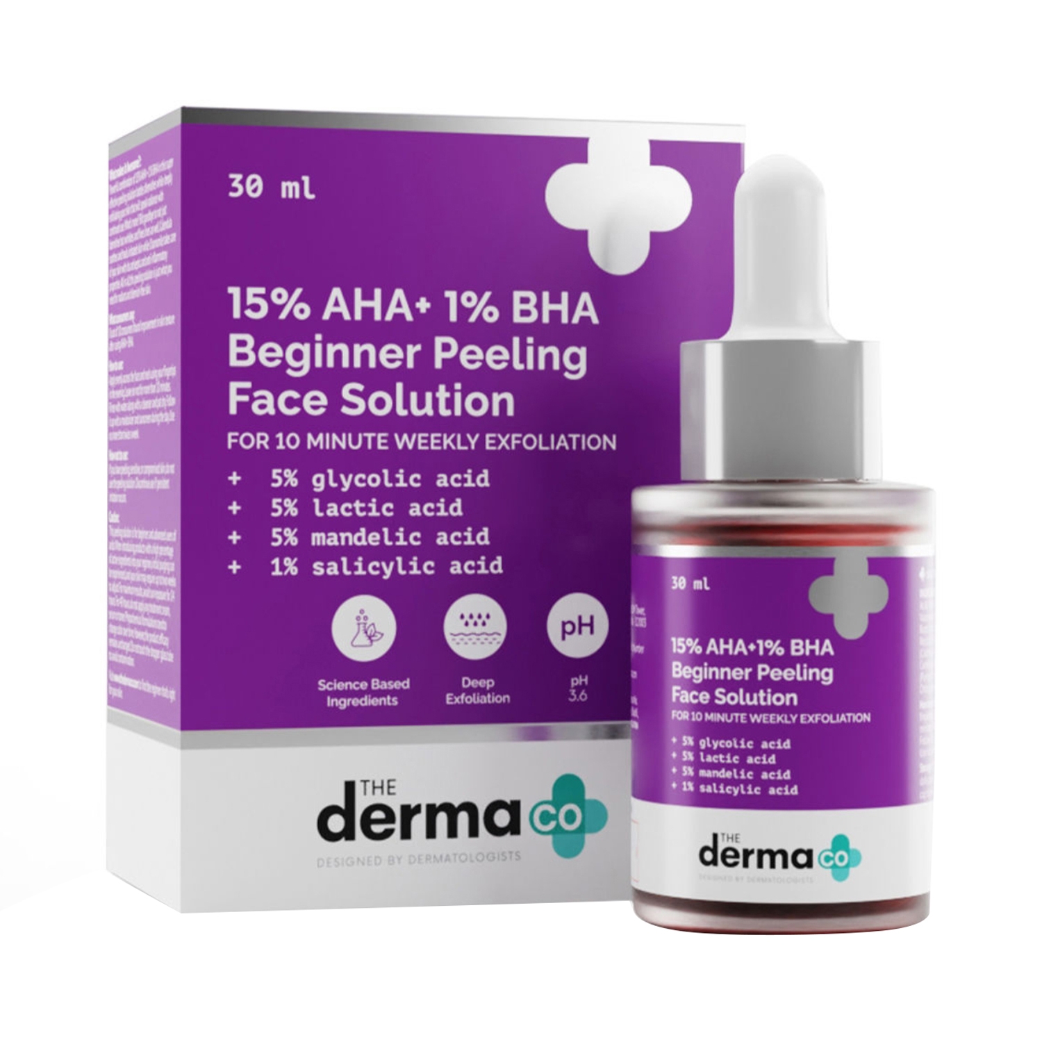 The Derma Co | The Derma Co 15% Aha + 1% Bha Beginner Face Peeling Solution (30ml)