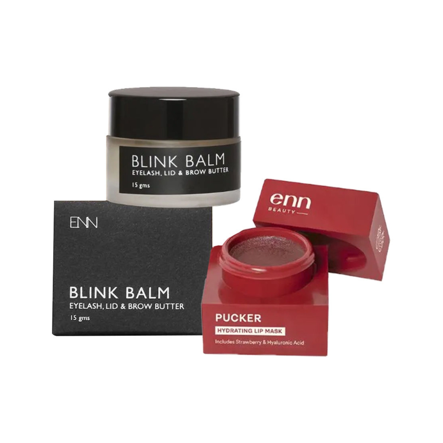 ENN | ENN Pucker Lip Balm Mini & Brow Butter Blink Balm Combo Kit (22g)