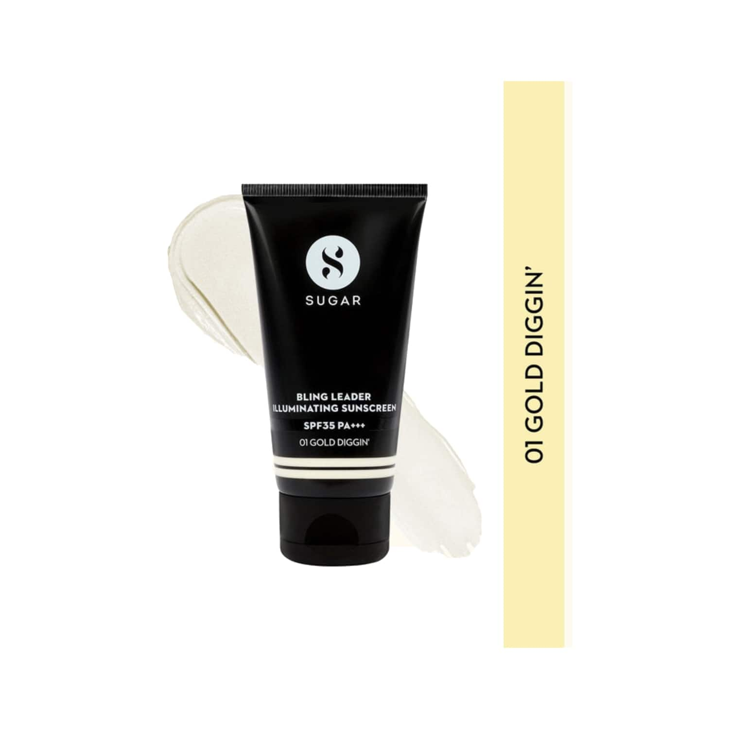 SUGAR Cosmetics | SUGAR Cosmetics Bling Leader Illuminating Sunscreen SPF 35 Pa+++ - 01 Gold Diggin (50g)