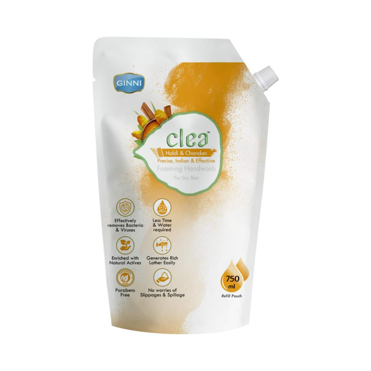 Ginni | Ginni Clea Haldi & Chandan Foaming Hand Wash Refill Pouch (750ml)