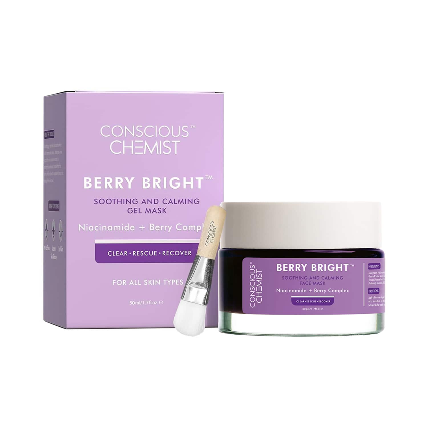 Conscious Chemist | Conscious Chemist Berry Bright Pore Refining Face Mask with Niacinamide & Berry Extracts (50gm)